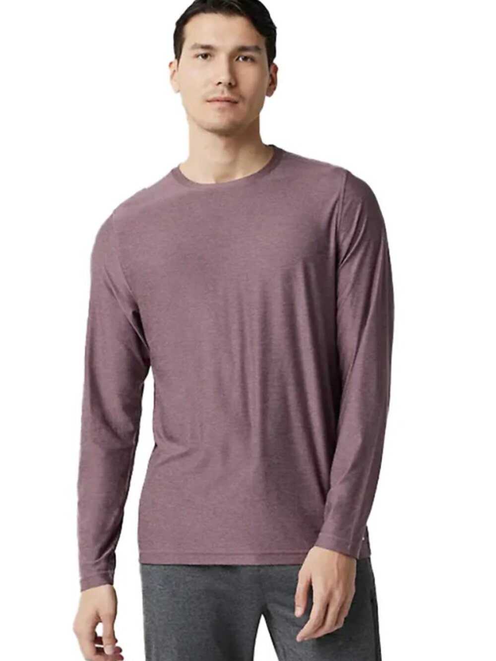 Vuori Long Sleeve Strato Tech Tee in Elderberry Heather Size Large